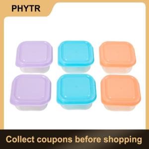 【PHYTR】 6Pcs Food Storage Container Small Plastic Moisture-proof Containers Mini Kitchen Storage Box with Leakproof Lid Kitchen Accessories
