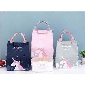 Promo Tas Bekal Lunch Box Set Cooler Bag Unicorn Kotak Makan Termos Panas