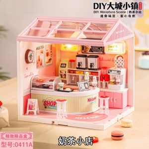 JIAERLE TOYS 3D Puzzle DIY City Town Series Plastic House Miniature