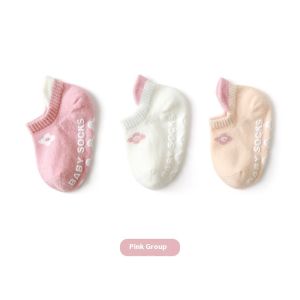 DEUKIO ถุงเท้าเดินพื้นเด็กทารกการ์ตูนสำหรับเด็กแรกเกิดแบบบางน่ารักๆเด็กสั้นถุงเท้ากันลื่น