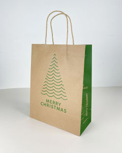 Túi Quà Giáng Sinh Kraft Phong Cách Retro 22x10x28.7cm Mẫu XMAS09