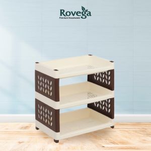 Rovega Supra Rak Susun Plastik 2 Tingkat Tanpa Roda Detail - Model SMR300