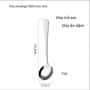 sét 5 Chiếc Thìa (muỗng) Inox Tròn Dùng ăn Cơm Cháo Phở…Loại Inox Dày Bóng Sáng