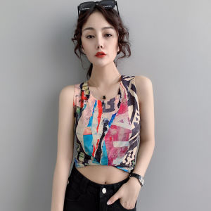 REHIN เสื้อยืดผ้าฝ้ายแขนกุดพิมพ์ลายที่ไม่ซ้ำใครเสื้อกล้ามแบบบางพอดีตัว S-3XL ฤดูร้อน