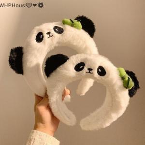 WP💓💛💖 Cute Cartoon Panda Plush Headband For Womens Face Washing Amusement Park Funny And Creative Headband For Zoo Hair Accessories