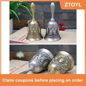 【ZTOYL】 Chuông tay kim loại Retro chuông báo thức trang trí bruiloft thủ công cầm tay