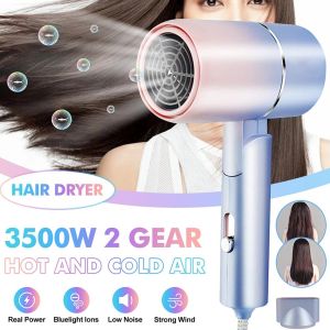 🔥 2 in 1 Mini Hair Blower Foldable Hot And Cold Hair Dryer For Home Student Portable Hair Care Strong Wind Hot &Wind Air Water Lonic Hammer Blower Electric Hair