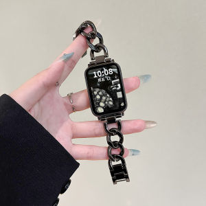 Stainless Steel Denim Chain Watch Strap with Connector for Huawei Watch Fit 4 Pro / Huawei Watch Fit 4 / Huawei Watch Fit 3 / Huawei Watch Fit 2 Fit FitSE / Xiaomi Mi Band 9 8 Pro / Redmi Watch 5 4 Stainless Steel Metal Watch Strap Band