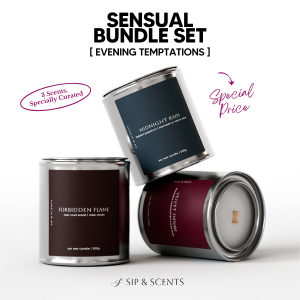 [SG] Sip & Scents Sensual Bundle | Scented Soy Wax Candles 300g x3 | Fruity Romantic Gift Set