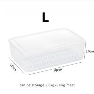 Large Size Fruits Meat Fish Food Drain Keep Fresh Refrigerator Fridge Frozen Storage Box Organizer Anti-Dirty