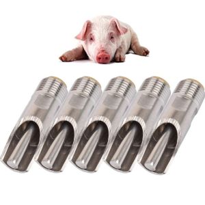 ER52858 5Pcs Stainless Steel Pig  Drinker 1/2Inch Automatic Pig Drinking Fountain Pig Farming Equipment PT Thread Pig Drinking Bowls Pig
