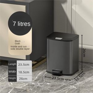 Noel Novelties 18L Premium Stainless Steel Tall & Thin Pedal Trash Can Bathroom Toilet Kitchen Bin