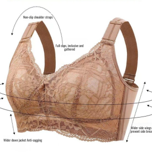 ชุดชั้นในคัพลูกไม้ระบายน้ำบางและมีสไตล์ เสื้อชั้นในกีฬาใหญ่โชว์หน้าอกเล็ก