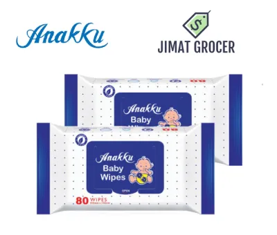 Anakku Baby Wipes Wet Tissue 80s x 2 Twin Pack