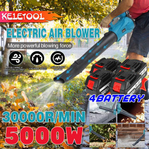 Blower angin Cordless Electric Air Blower Handheld Leaf Blower 588Vf 30000RPM Dust Collector Sweeper Garden Tools for Li-ion Battery Blue