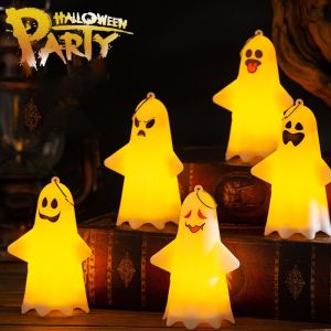 CILL Cầm tay Đèn treo Hình Ma Treo Dạ Quang Đèn lồng bí ngô Di động Dễ thương Đèn ma Halloween Trang trí Halloween