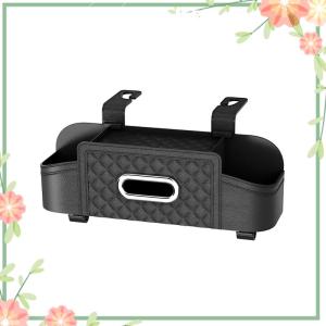 Green sea Multifunctional Car Seat Back Leather Tissue Storage Box Phone And Tablet Stand Place Water Cup Portability Trash Hook Bag