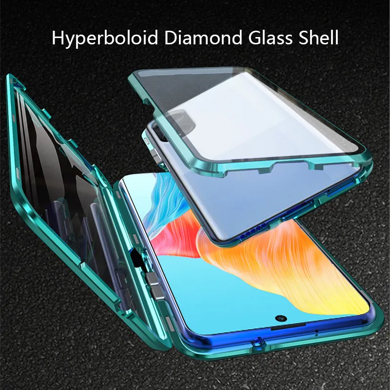 Camera Protection Casing For Redmi Note 14 pro plus 14pro 14pro+  14proplus Double Sided Glass Magnetic Flip Phone Case Magnet Metal Bumper  Full