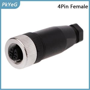 PkYeG 1 cái đầu nối cảm biến M12 đầu cắm Góc thẳng Phải 3 4 5 chân đực cái