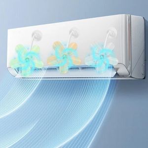 Aircon wind air blower Blocker perisai cermin depan pelindung penutup papan penghawa dingin (3pcs Air-conditioner Fan)