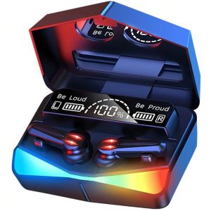 TWS M28 Wireless Bluetooth 5.3 Gaming Headsets HD Mirror With LED Digital 2200mAh Earphones With Mic Stereo Sport Earbuds