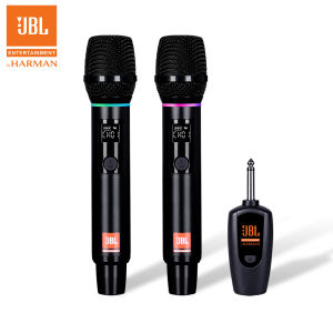 JBL VRL-200 Wireless Microphone Rechargeable UHF Metal Handheld Mic with RGB Light Ring for Stage Performances Speech Home Party Karaoke with Carrying Case