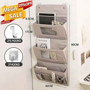 2-5 Layers Wall Mounted Hanging Organizer Storage Bag Behind The Door Wardrobe Sundries Bag