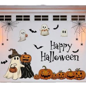WARMSUN Water-Resistant Halloween Garage Door s Weather-Proof Soft s Happy Halloween  Stickers Reusable Fade-Resistant Refrigerator Door Decals Holiday Garage Door