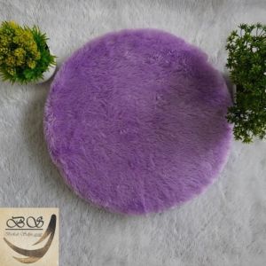Alas Duduk Bulat NON ANTI SLIP bulu rasfur Diameter 40 cm isi busa 5cm LP