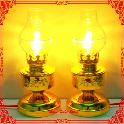 Bộ 2 Đèn thờ cúng kiểu đèn dầu đèn để bàn thờ đèn thờ phật- đèn thờ - đèn thờ cúng