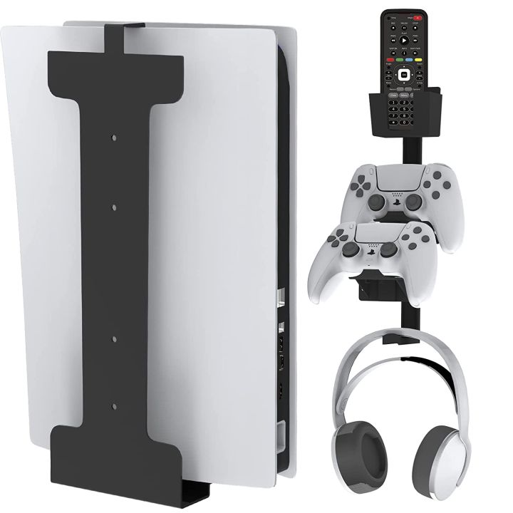 Wall Mount for PS5, Mount on Wall Behind TV with Controller Holder