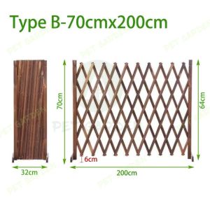 Retractable Wooden Fence Outdoor Pagar Hiasan Taman Garden Decorative Pet Safety Fence Pagar Rumah