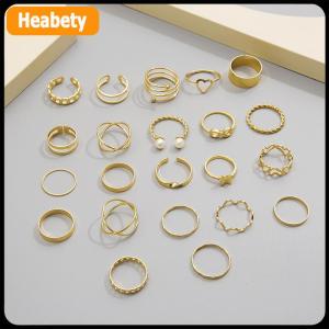 【2-3 days delivery】 22pcs Set Vintage Hollow Heart Butterfly Rings Set For Women Metal Silver Color Geometric Spiral Shape Ring rendy Jewelry