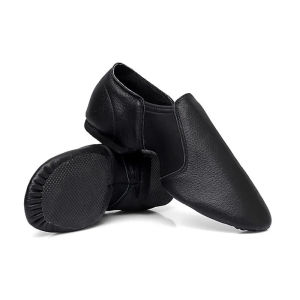 USHINE Black Brown Genuine Leather Elastic cloth Ballet Yoga Training Fitness Jazz Ballet Dace Shoes For Woman Man