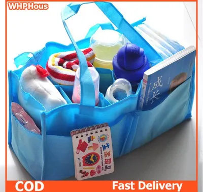WHPHous Local Delivery Mother Diapers Bag Travel Outdoor Portable Nappy Storage Tote Bag Blue & Pink