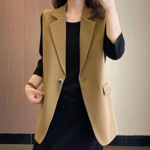 Temperament And Stylish Suit Vest Womens Outerwear Sleeveless Slim Suit Vest For Women Daily Wear