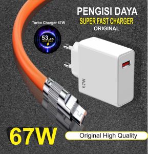 Charger 67W M12 Super Fast Charging Adaptor Original 100% + Kabel Data 120W Fast Charging / Pengisian Daya Super Cepat 6A
