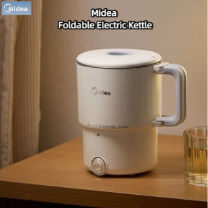 Midea Foldable Electric Kettle 0.8L Kettle Portable Electric Hot Water Pot Boiling Water Cup Travelling Pot Stainless Steel Foldable Household Electric Kettle outdoor camping tea pot stew pot Gift Hot Water Bottle