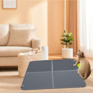 YAZHE Soft Cat Litter Pad Anti-Spread Silicone Cat Scratch Pad Durable Waterproof Pet Cleaning Mat for Home