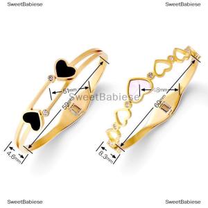 [COD] SweetBabiese Vòng tay trái tim bằng thép titan đồ trang sức Tay Hình Học Lãng Mạn màu vàng thẩm mỹ lãng mạn Quà Tặng bên