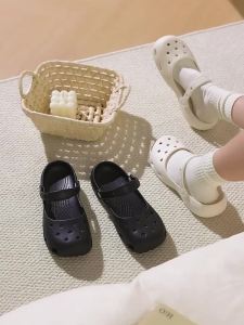 [Free Shipping] 2026 Kajia Alternative Ballet Flats Perforated Nurse Shoes WomenS Sandals Flat Heels Soft-Soled Beach Two-Way Slippers