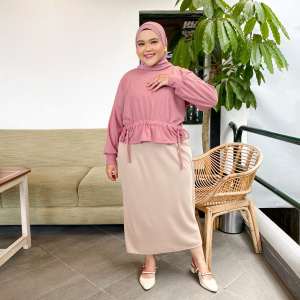 Siselyo Chana Waffle Tops Dusty M16313 R57S5 - Baju Muslim Wanita - Baju Casual Wanita