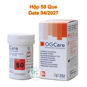 Que Thử Đường Huyết OGCARE (Ý - Italia) Hộp 50 que - Hộp 25 que date xa chính hãng