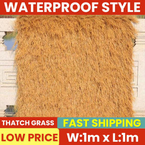 (1M-2M wide)Artificial thatch roll high-quality PE material flame retardant plastic Mexican palm thatch used for outdoor terrace decoration