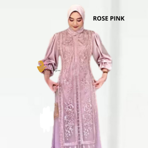 Melia Dres mix brukat jumbo size M-XL gamis brokat model wanita dewasa dress gamis bahan roberto silk baju kondangan tangan karet wanita dress gamis terbaru 2023 murah dress maxi wanita muslim elegan ootd gamis pesta kondangan gamis sage green COD-KL