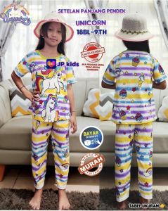GRATIS STIKER NAMA PIYAMA ANAK PRINTING 1TH-9TH COD MOTIF UNICORN/KUDA PONI
