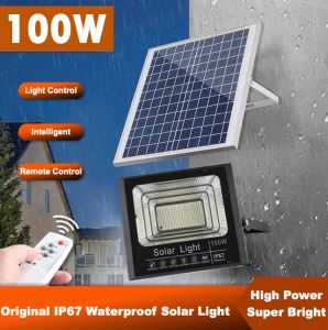 100W Durable Energy Saving Solar Light High Brightness LED Lamp Outdoor Waterproof Solar Panel with Smart Remote Control