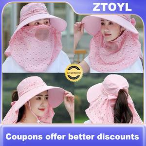 【ZTOYL】 หมวกกันแดดสำหรับผู้หญิงหมวกกันแดดระบายอากาศได้ดีหมวกฤดูร้อนเข้ากับทุกชุดหมวกกันแดดขอบกว้างป้องกันรังสีอัลตราไวโอเลต