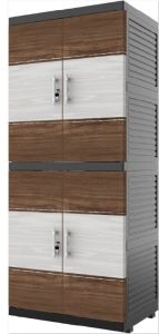 JUMBO LEMARI PAKAIAN PLASTIK NAIBA MSC FIT CERMIN SUSUN 4 MODERN - FULL KUNCI [NABFIT]