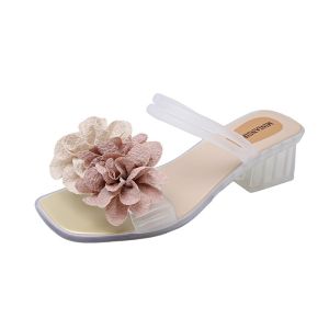 [Free Shipping] WomenS Mid-Heel Wedge Sandals Suitable For Outdoor Wear Featuring Floral Designs And Can Be Worn In Two Ways Thick-Soled Sandals For Women Perfect For A Vacation Style And Ideal For Summer Outdoor Wear